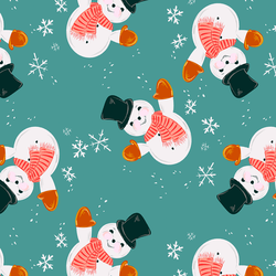 Cheery Snowman in Evergreen Blue