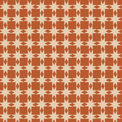 Quilted Christmas Stars in Rust Red
