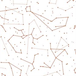 Star Charts in Terracotta on White