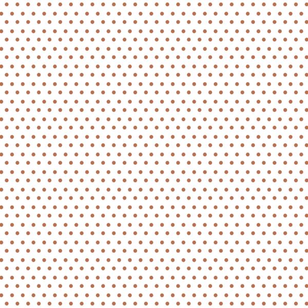 Polka Dots in Terracotta on White