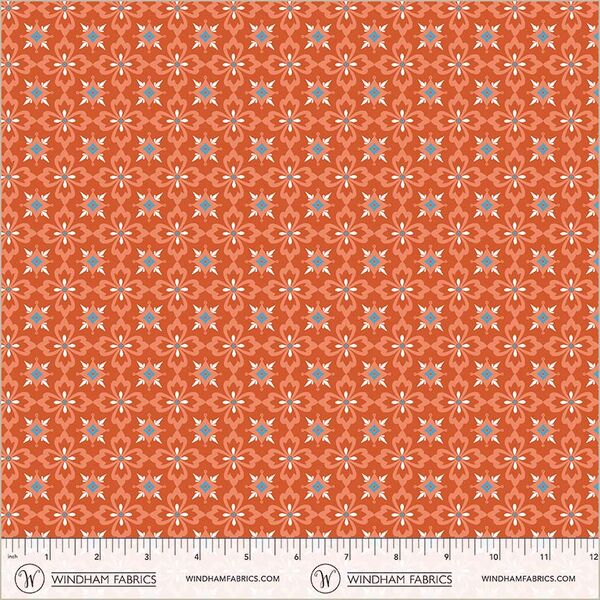 Flower Tiles in Tomato