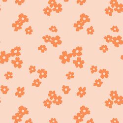 Large Fleur-fetti in Tangerine on Pink