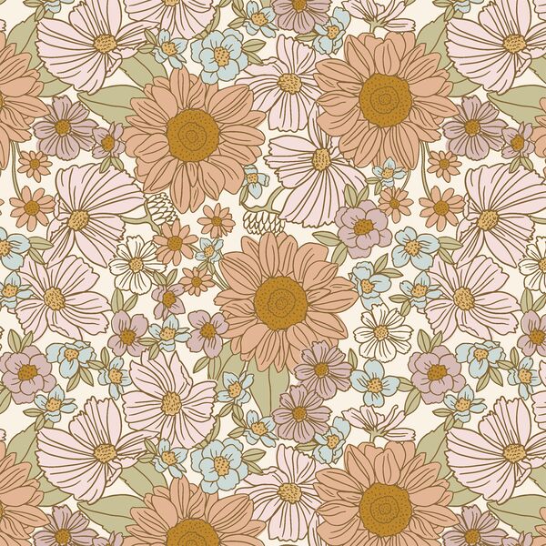Blooming Sunflower Garden in Vintage