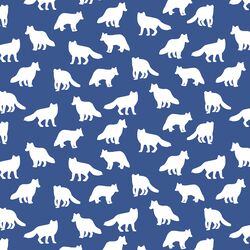 Little Fox Silhouette in Blue Jay