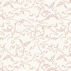 Jurassic Friends in Prehistoric Pink on Bone