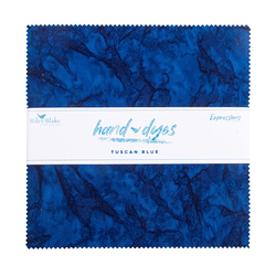 Expressions Batiks Hand-Dyes Tuscan Blue 10" Square Pack