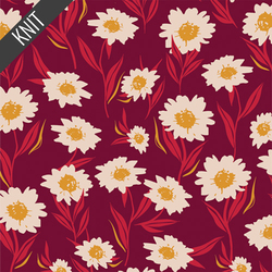 Bountiful Daisies Knit in Cherry