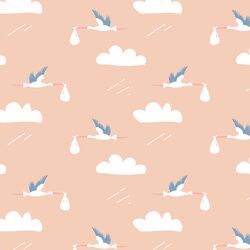 Storks in Peach