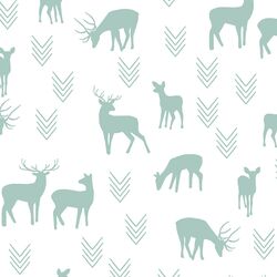 Deer Silhouette in Aspen on White