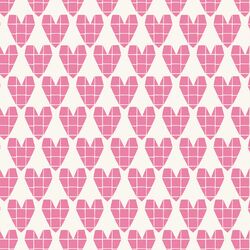 Origami Heart in Aurora Pink on Cream
