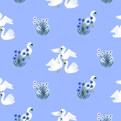 Swans in Garden Periwinkle