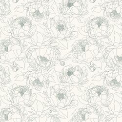 Sketched Garden in Lichen on Alabaster