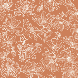 Floral Sketch in Caramel