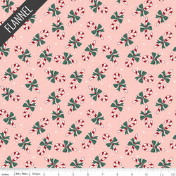 Candy Cane Flannel in Blush
