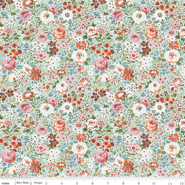 Floral Garden in Blue