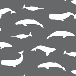 Whale Silhouette in Charcoal
