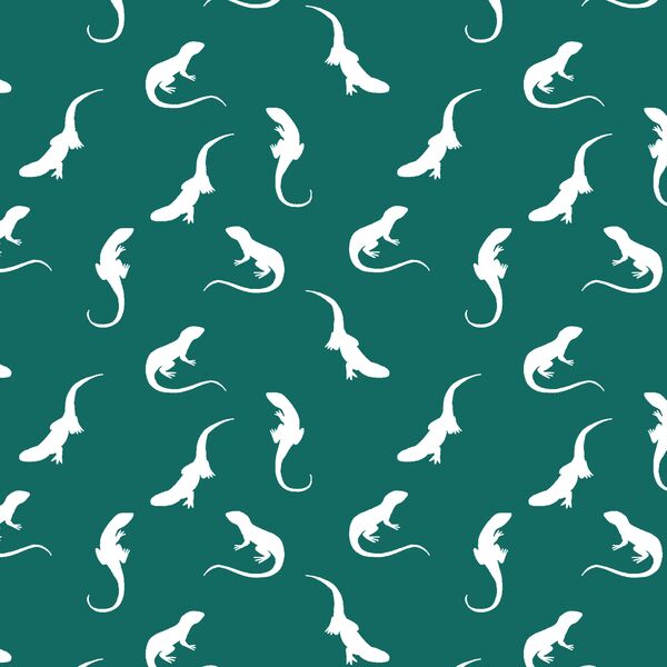 Iguana Silhouette in Emerald