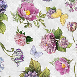 Large Floral in Light Gray