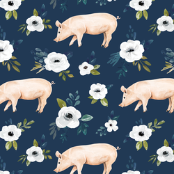 Garden Pigs in Navy