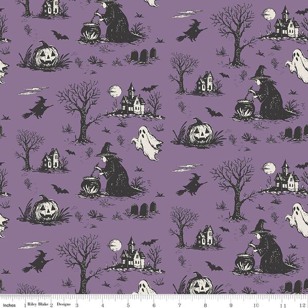 Halloween Toile in Purple