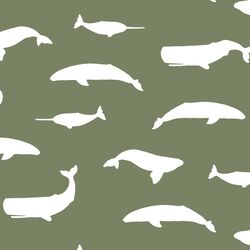 Whale Silhouette in Olive