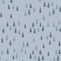 Woodland in Frosty Blue