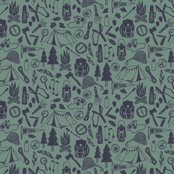 Camp Life Silhouette in Maritime Navy on Green Bay