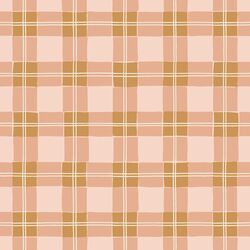 Tartan Plaid in Peachy and Honey Gold