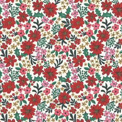 Christmas Floral in Bright Cream