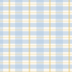 Party Plaid in Blue and Yellow on Ivory