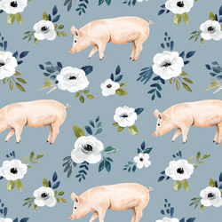 Garden Pigs in Slate Blue