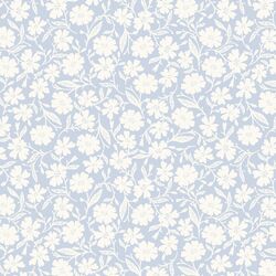 Sweet Blooms in Ancient Water Blue on Ivory