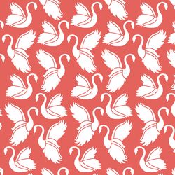 Swan Silhouette in Salmon