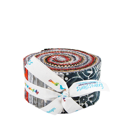 Expressions Batiks 2.5" Strip Roll in Gray and Golden Arabella