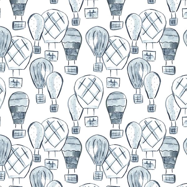 Hot Air Balloons in Indigo