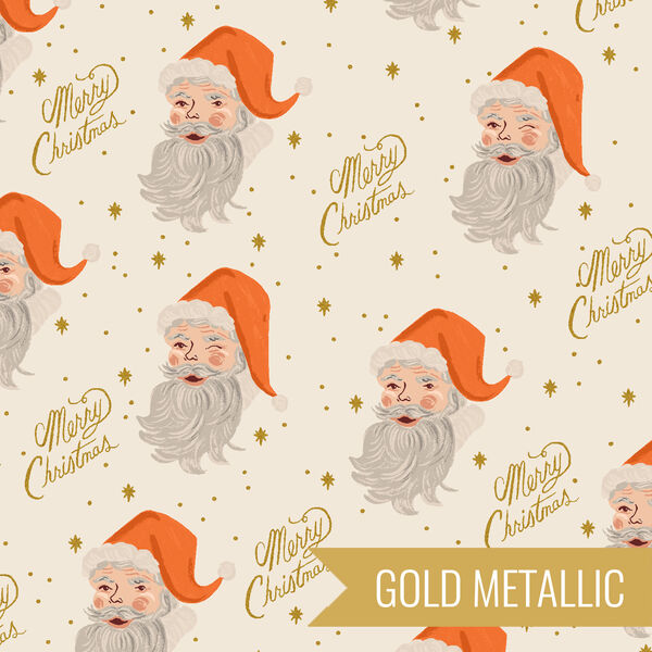 Santa in Cream Metallic