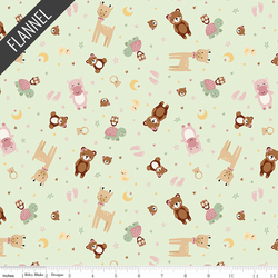 Animal Toss Baby Girl Flannel in Mint