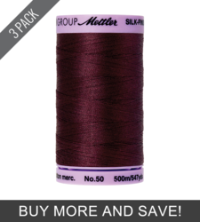 Beet Red (9104-0111) - Silk Finish Cotton 50wt - 547 Yards (3 Pack)