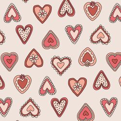 Large Vintage Hearts in Rouge