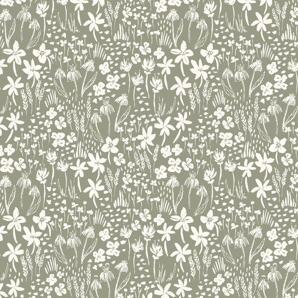 Floating Meadow in Olive Green