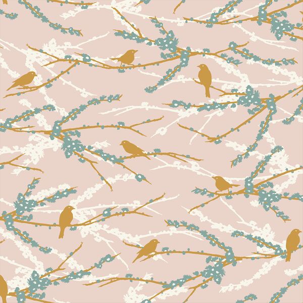 Little Aviary Sparrows in Pink Cloud