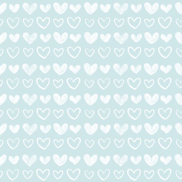 Valentine Hearts in Sky Blue