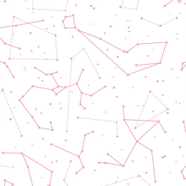 Star Charts in Rose Pink on White