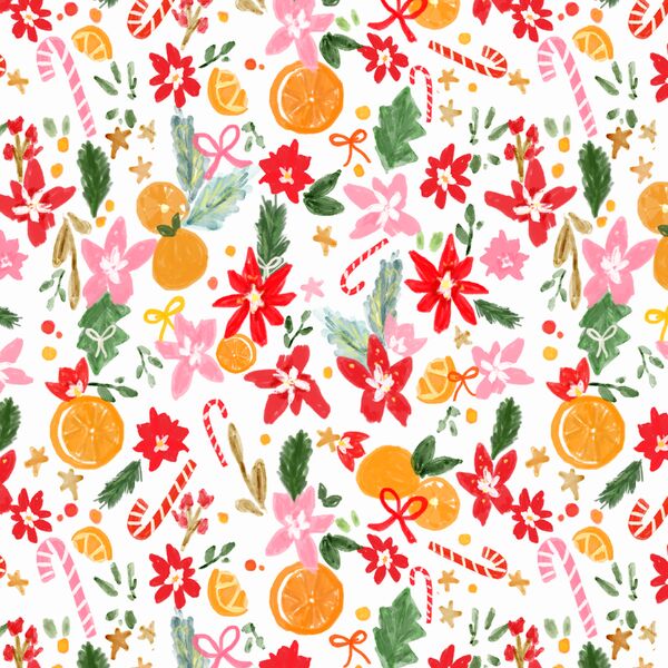Preppy Poinsettia in White