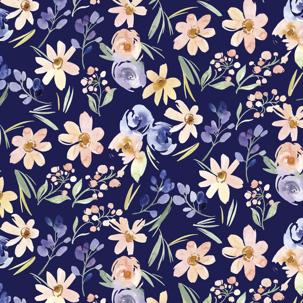 Floral in Navy