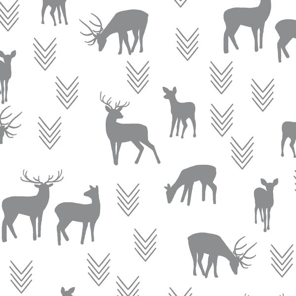 Deer Silhouette in Smoke on White