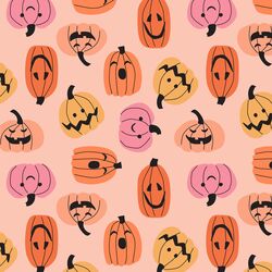 Pumpkin Carvings in Light Coral