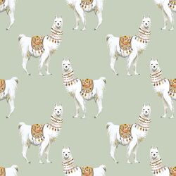 Llamas in Succulent Green