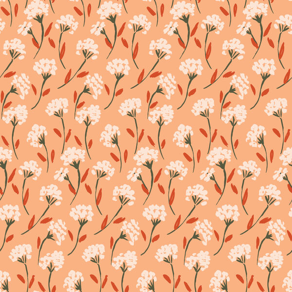 Painted Flower Bunch in Coral