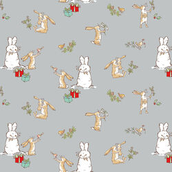 Bunny Scenes in Light Gray